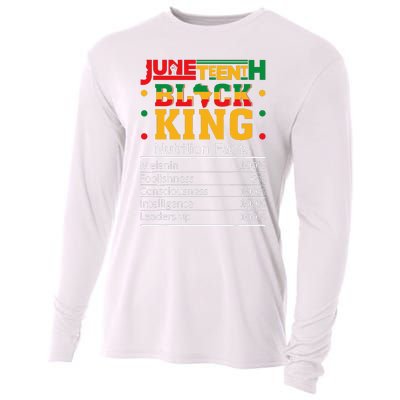 Juneteenth Black King Nutritional Facts Dad Son Fun Cooling Performance Long Sleeve Crew