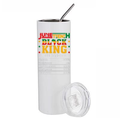 Juneteenth Black King Nutritional Facts Dad Son Fun Stainless Steel Tumbler