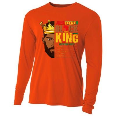 Juneteenth Black King Nutritional Facts Pride African Cooling Performance Long Sleeve Crew