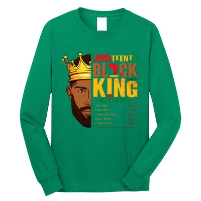 Juneteenth Black King Nutritional Facts Pride African Long Sleeve Shirt