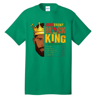 Juneteenth Black King Nutritional Facts Pride African Tall T-Shirt