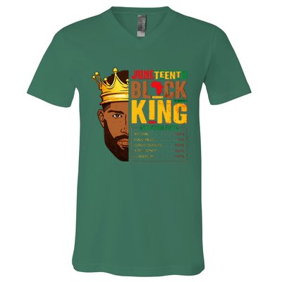 Juneteenth Black King Nutritional Facts Pride African V-Neck T-Shirt