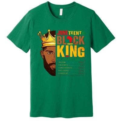 Juneteenth Black King Nutritional Facts Pride African Premium T-Shirt