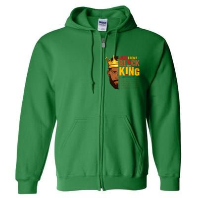 Juneteenth Black King Nutritional Facts Pride African Full Zip Hoodie