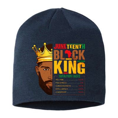 Juneteenth Black King Nutritional Facts Pride African Sustainable Beanie