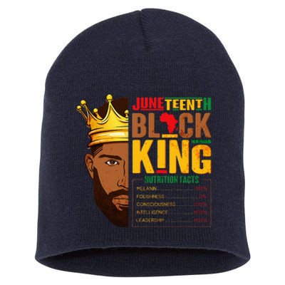 Juneteenth Black King Nutritional Facts Pride African Short Acrylic Beanie