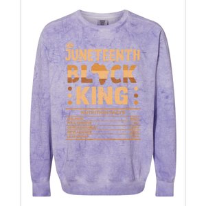 Juneteenth Black King Nutrition Facts Melanin Matching Dad Colorblast Crewneck Sweatshirt