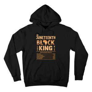 Juneteenth Black King Nutrition Facts Melanin Matching Dad Hoodie