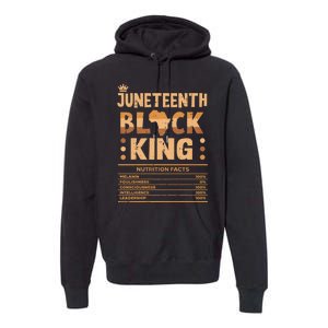 Juneteenth Black King Nutrition Facts Melanin Matching Dad Premium Hoodie