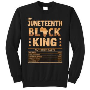 Juneteenth Black King Nutrition Facts Melanin Matching Dad Tall Sweatshirt