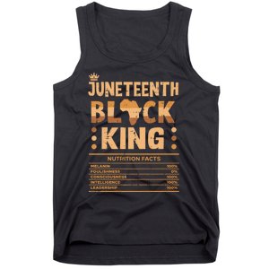 Juneteenth Black King Nutrition Facts Melanin Matching Dad Tank Top