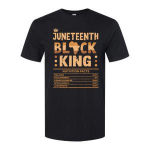 Juneteenth Black King Nutrition Facts Melanin Matching Dad Softstyle CVC T-Shirt