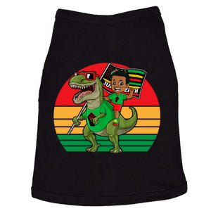 Juneteenth Black King Riding T Rex Dino Funny Doggie Tank