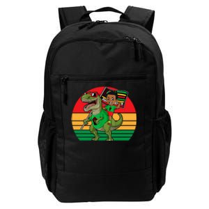 Juneteenth Black King Riding T Rex Dino Funny Daily Commute Backpack