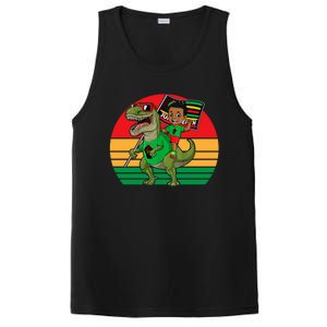 Juneteenth Black King Riding T Rex Dino Funny PosiCharge Competitor Tank