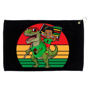 Juneteenth Black King Riding T Rex Dino Funny Grommeted Golf Towel