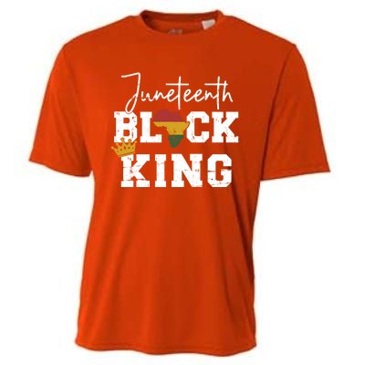 Juneteenth Black King With Pan African Map Flag Gift Cooling Performance Crew T-Shirt