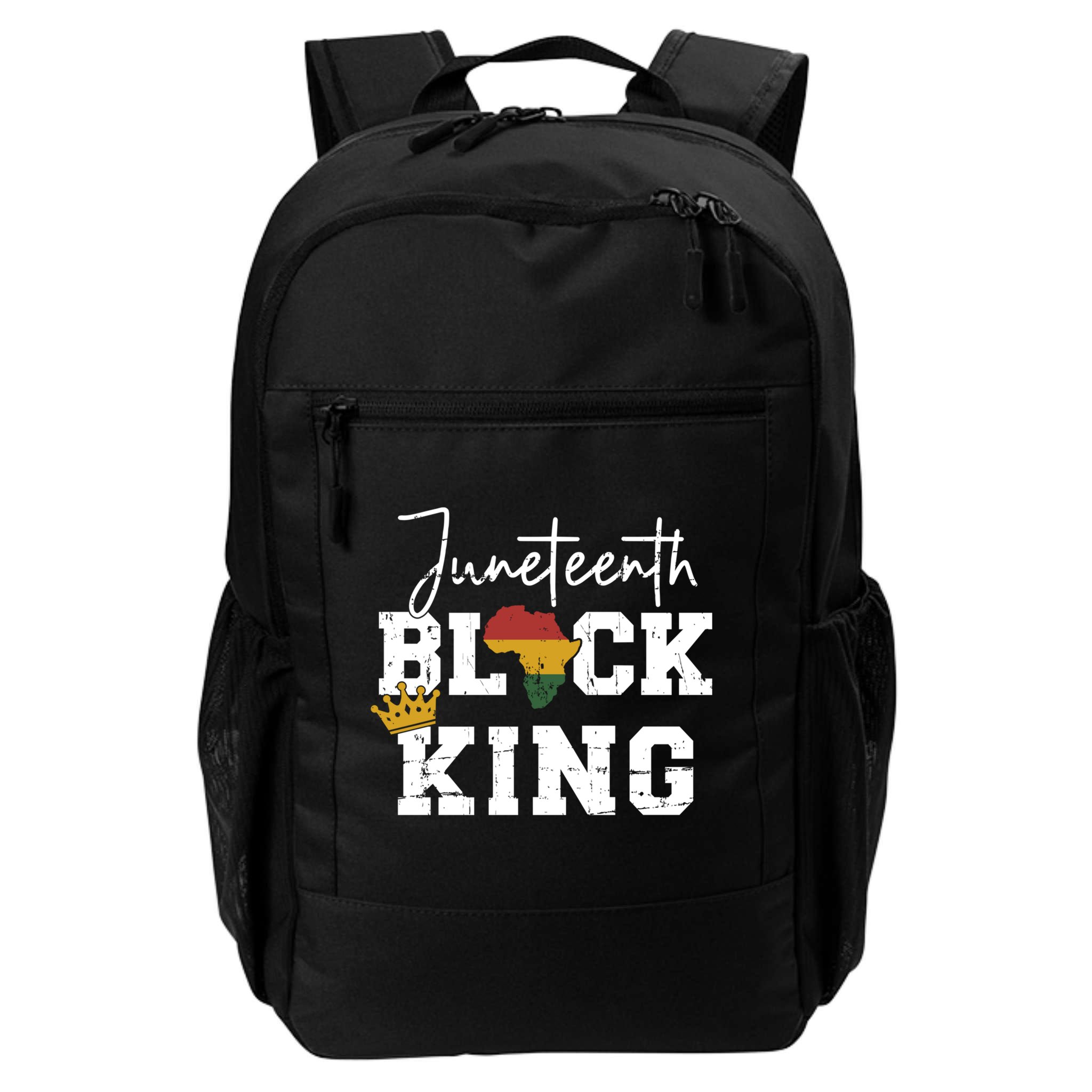 Juneteenth Black King With Pan African Map Flag Gift Backpack