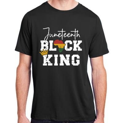 Juneteenth Black King With Pan African Map Flag Gift Adult ChromaSoft Performance T-Shirt