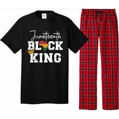 Juneteenth Black King With Pan African Map Flag Gift Pajama Set