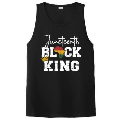 Juneteenth Black King With Pan African Map Flag Gift PosiCharge Competitor Tank