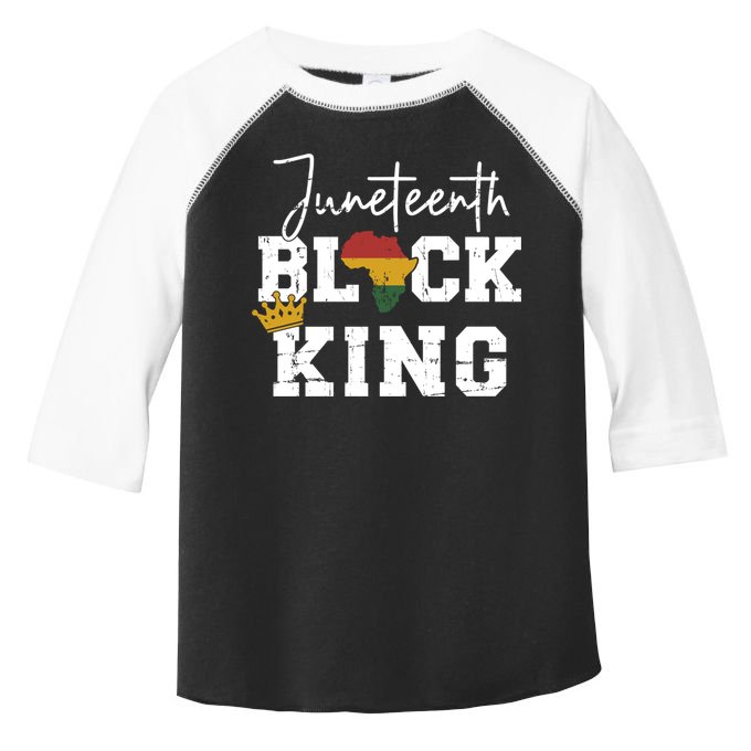 Juneteenth Black King With Pan African Map Flag Gift Toddler Fine Jersey T-Shirt