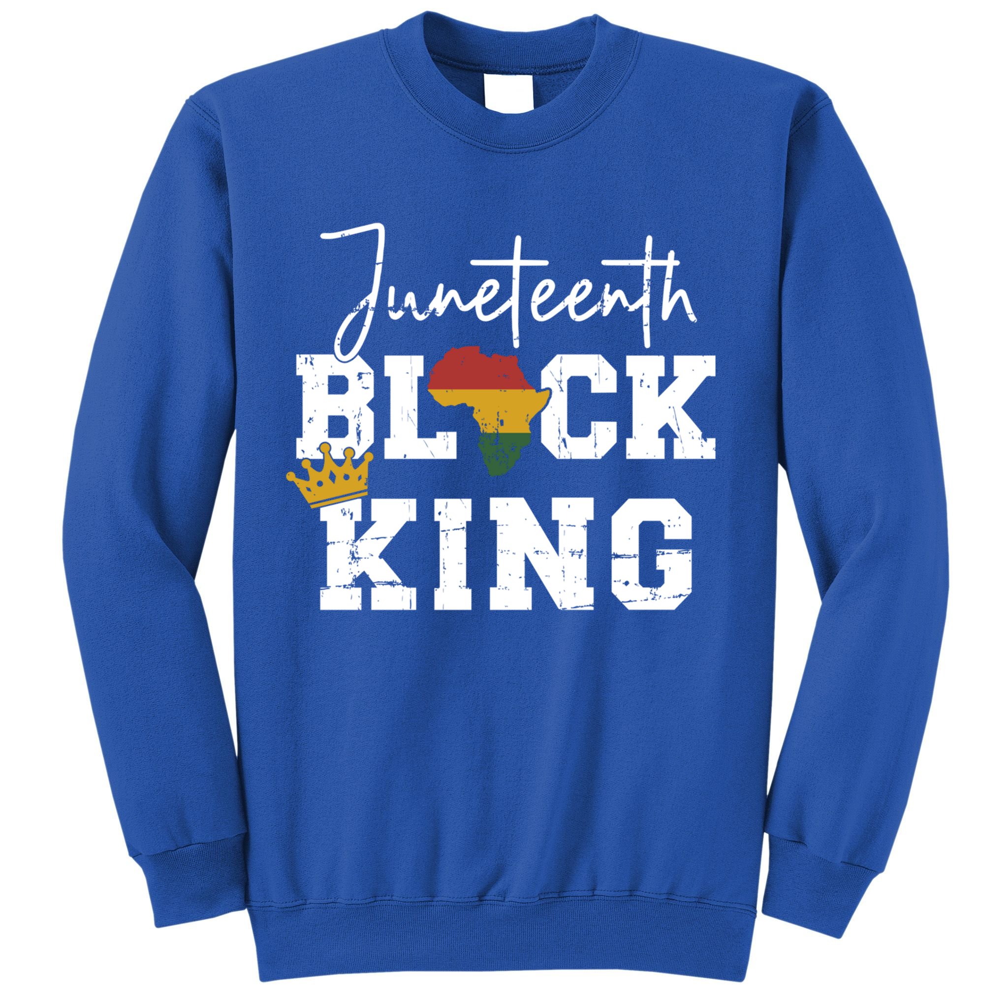 Juneteenth Black King With Pan African Map Flag Gift Sweatshirt