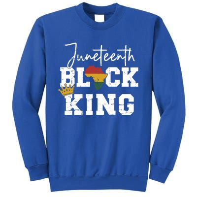 Juneteenth Black King With Pan African Map Flag Gift Sweatshirt