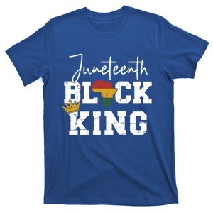 Juneteenth Black King With Pan African Map Flag Gift T-Shirt