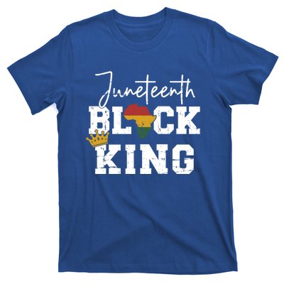 Juneteenth Black King With Pan African Map Flag Gift T-Shirt