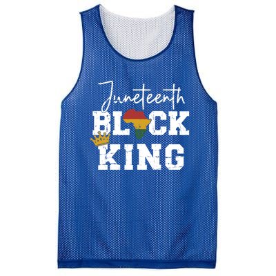 Juneteenth Black King With Pan African Map Flag Gift Mesh Reversible Basketball Jersey Tank