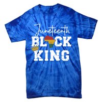 Juneteenth Black King With Pan African Map Flag Gift Tie-Dye T-Shirt