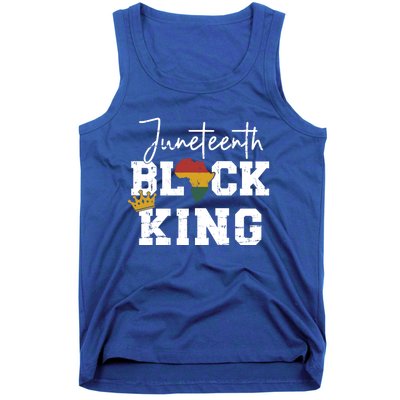 Juneteenth Black King With Pan African Map Flag Gift Tank Top