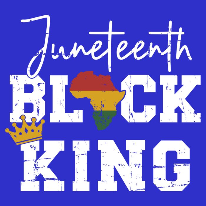 Juneteenth Black King With Pan African Map Flag Gift Kids T-Shirt
