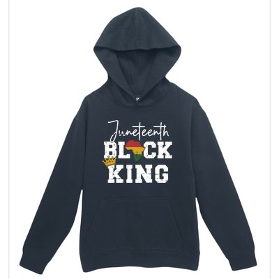 Juneteenth Black King With Pan African Map Flag Gift Urban Pullover Hoodie