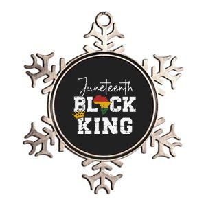 Juneteenth black king with pan african map flag Metallic Star Ornament