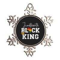 Juneteenth black king with pan african map flag Metallic Star Ornament