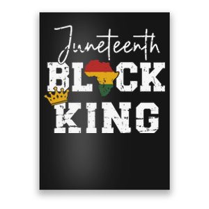 Juneteenth black king with pan african map flag Poster