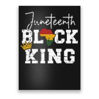 Juneteenth black king with pan african map flag Poster