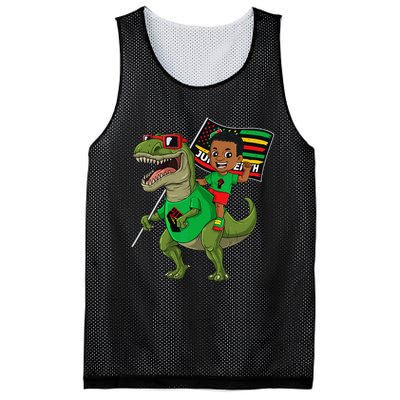 Juneteenth Black King Riding T Rex Dino Funny Flag Mesh Reversible Basketball Jersey Tank