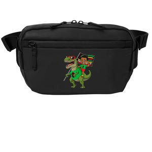 Juneteenth Black King Riding T Rex Dino Funny Flag Crossbody Pack