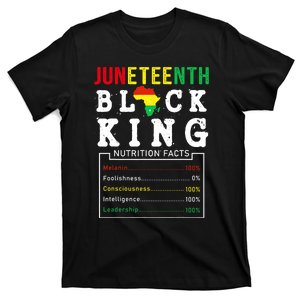 Juneteenth Black King Nutrition Facts Fathers Day Melanin T-Shirt