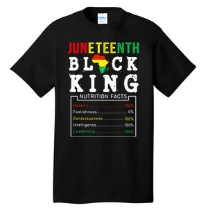 Juneteenth Black King Nutrition Facts Fathers Day Melanin Tall T-Shirt