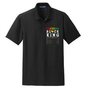 Juneteenth Black King Nutrition Facts Fathers Day Melanin Dry Zone Grid Polo