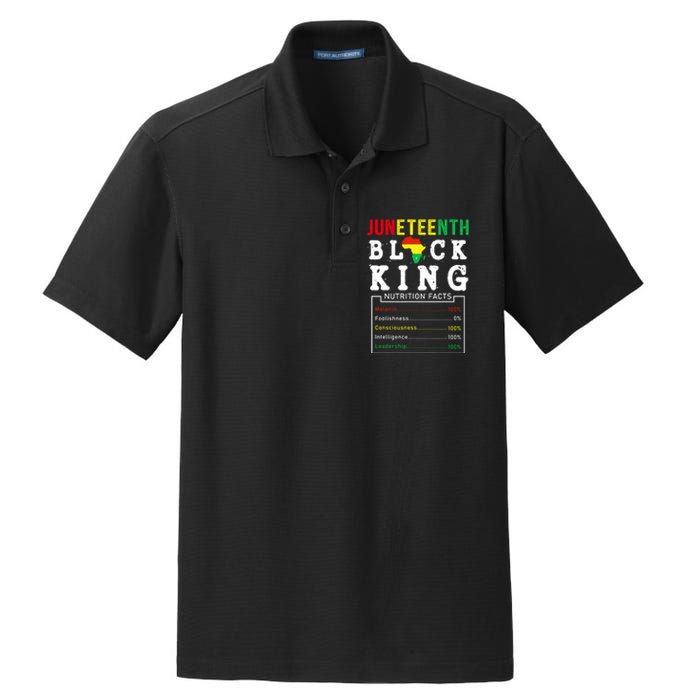 Juneteenth Black King Nutrition Facts Fathers Day Melanin Dry Zone Grid Polo