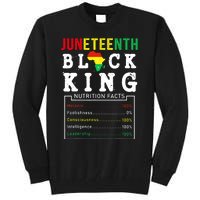 Juneteenth Black King Nutrition Facts Fathers Day Melanin Tall Sweatshirt