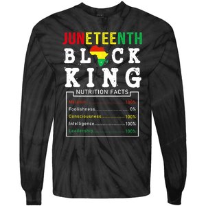 Juneteenth Black King Nutrition Facts Fathers Day Melanin Tie-Dye Long Sleeve Shirt