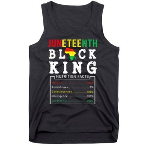 Juneteenth Black King Nutrition Facts Fathers Day Melanin Tank Top