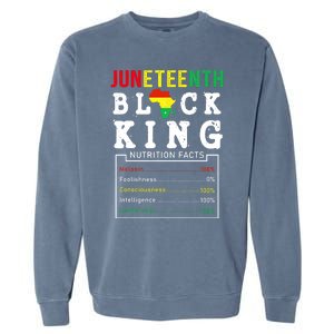 Juneteenth Black King Nutrition Facts Fathers Day Melanin Garment-Dyed Sweatshirt