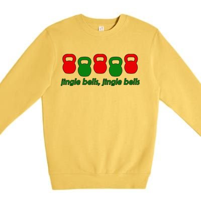 Jingle Bells Kettlebell Christmas Holiday Workout Premium Crewneck Sweatshirt